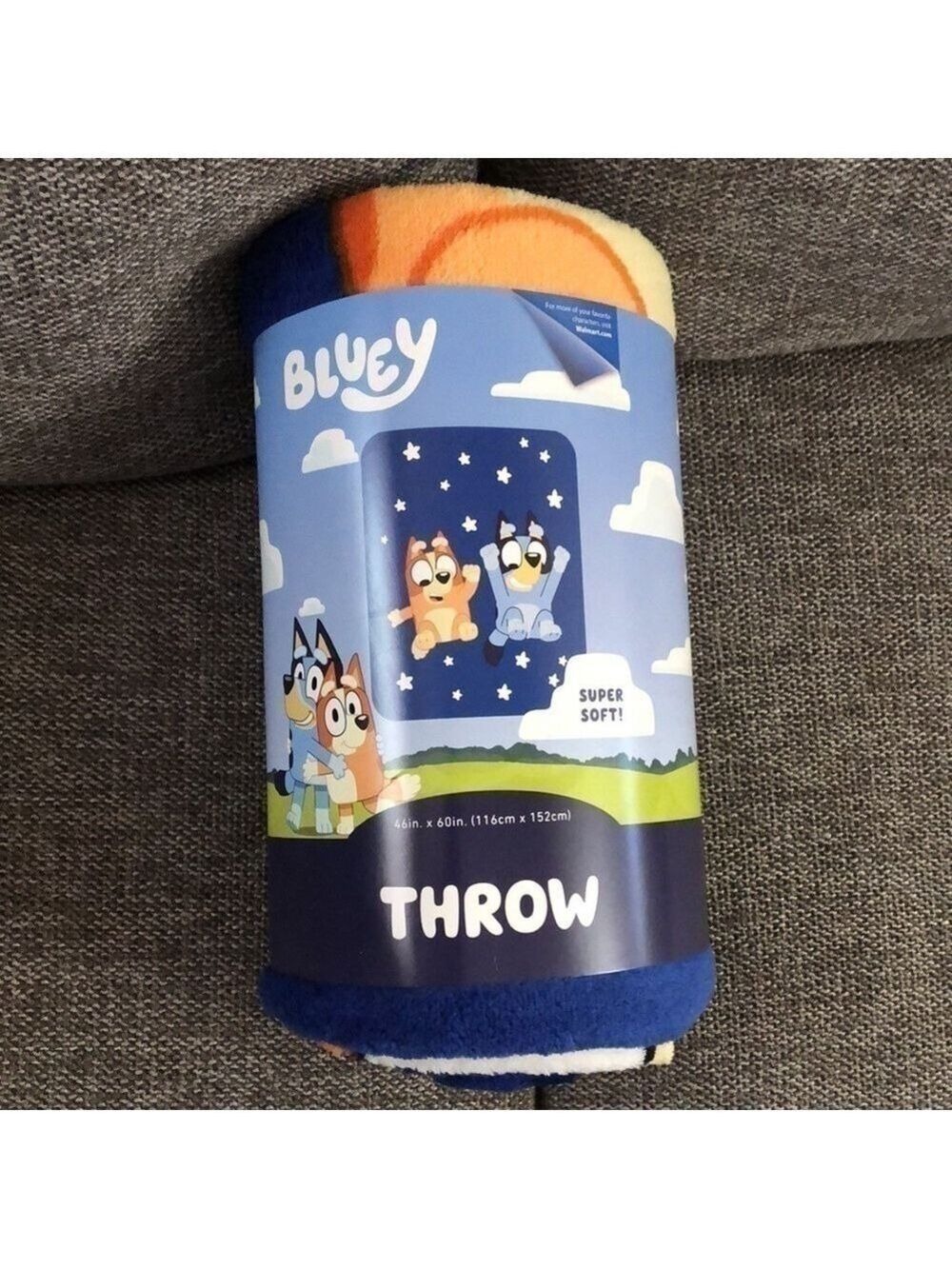 BBC Studio Bluey Bingo Blanket Kids Throw Microfiber Blue New - Picture 5 of 12